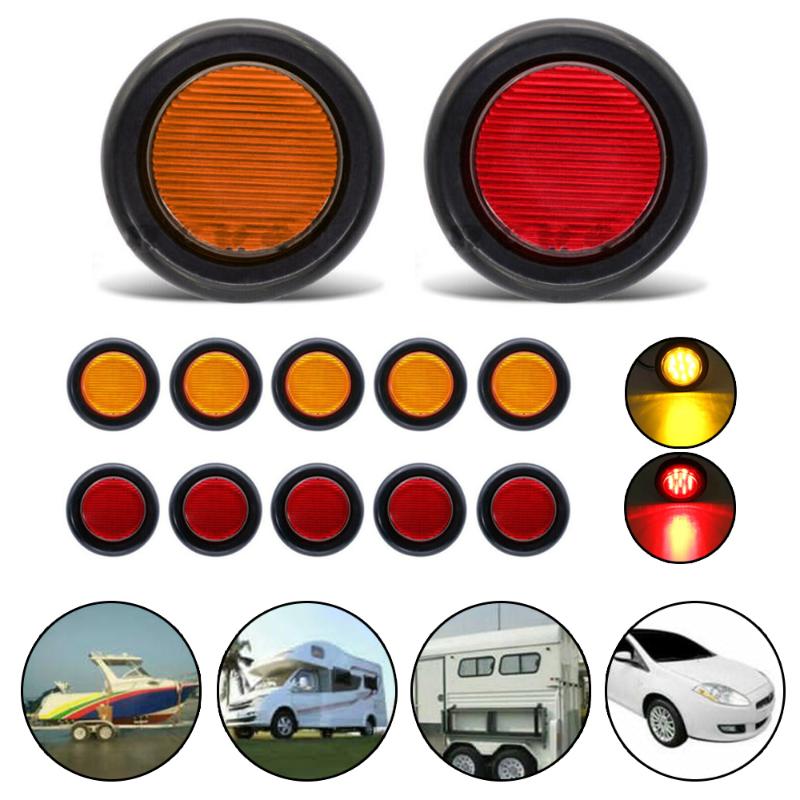 

10pc Side marker lights Amber Side Marker Clearance LED Trailer Lights, As pic