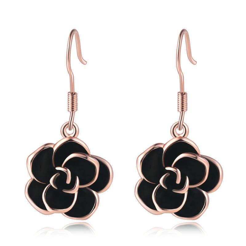 

Top Quality Black Rose Gold Color Drop Earrings Made with Genuine Austrian Crystal ZYE089 ZYE090