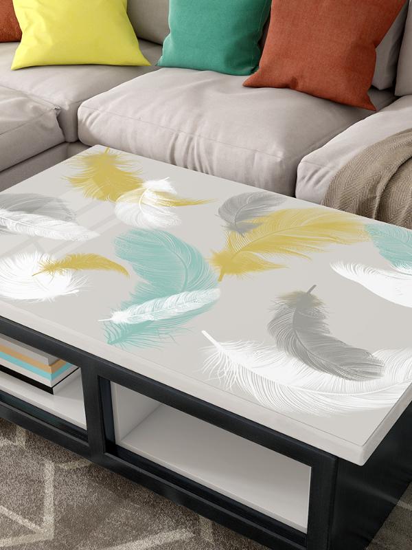 

Ins Printed Color Dining Table Mat Waterproof Fire And Oil Free Disposable Soft Glass TV Cabinet Coffee Table Mat, Dream of flowers