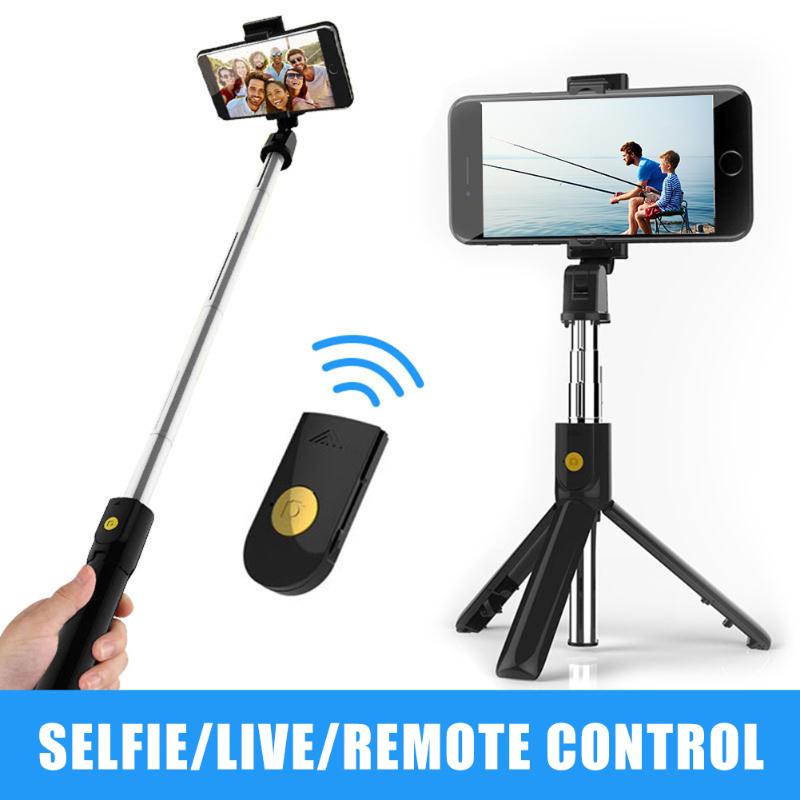 

3 in 1 Wireless Selfie Stick Tripod Extendable Phone Stand + Remote Black/White NC99
