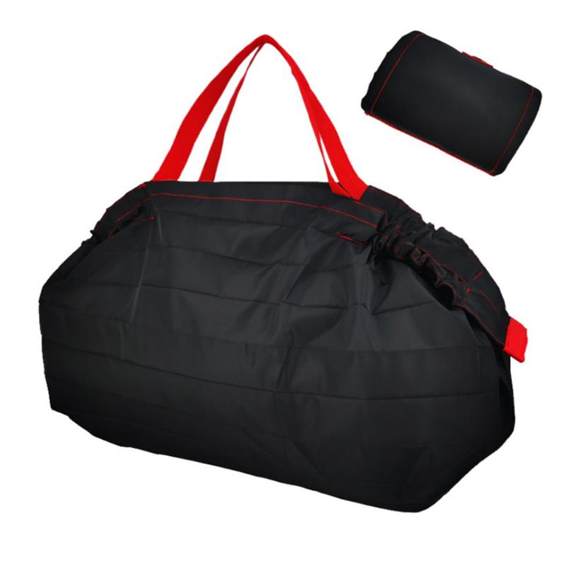 

Reusable Folding Shopping Bag Waterproof Portable Handbag Tote Travel Portable Big Size Grocery Storage Pouch Polyester Bag