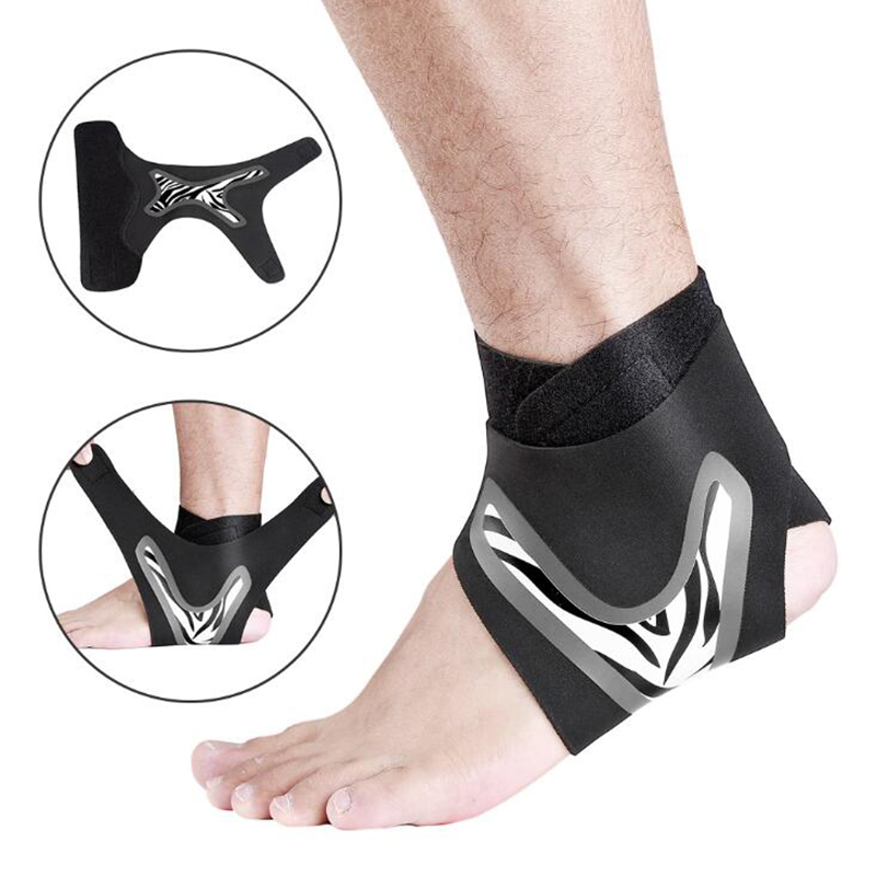

1PC Ankle Support Brace Elasticity Free Adjustment Protection Foot Bandage Sprain Prevention Sport Fitness Guard Band Prevention, Left ankle