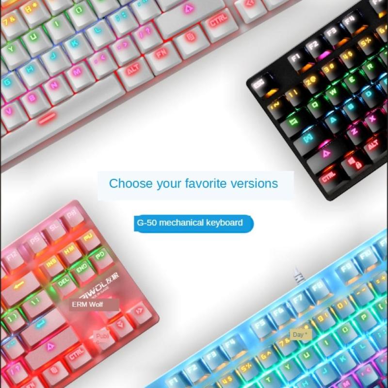 

Gaming Keyboard Wired Mechanical Keyboard G50 Wired Green Axis Colorful RGB Light Gaming Mechanical for Computers