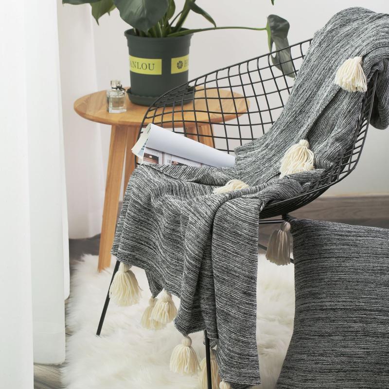 

Knit Wool Blanket Knitted Tassel Shawls Blanket Sweatshirt Sofa Cover Air Conditioning Soft Comfortable Blankets for Bed
