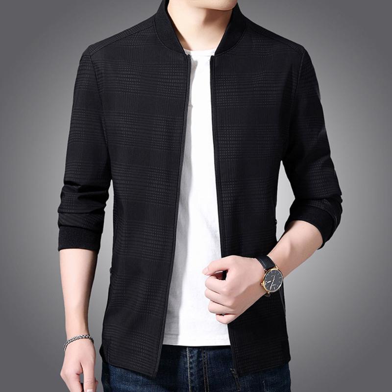 

Slim Fit Solid Mens Bomber Jacket 2020 Spring Autumn Male Baseball Thin Jackets Brand Casual Coat Top Men's Windbreaker Jacket, Black