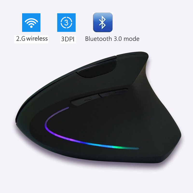 

Wireless vertical mouse 3200DPI wrist type vertical side grip LED infrared remote control high sensitivity and fast movement