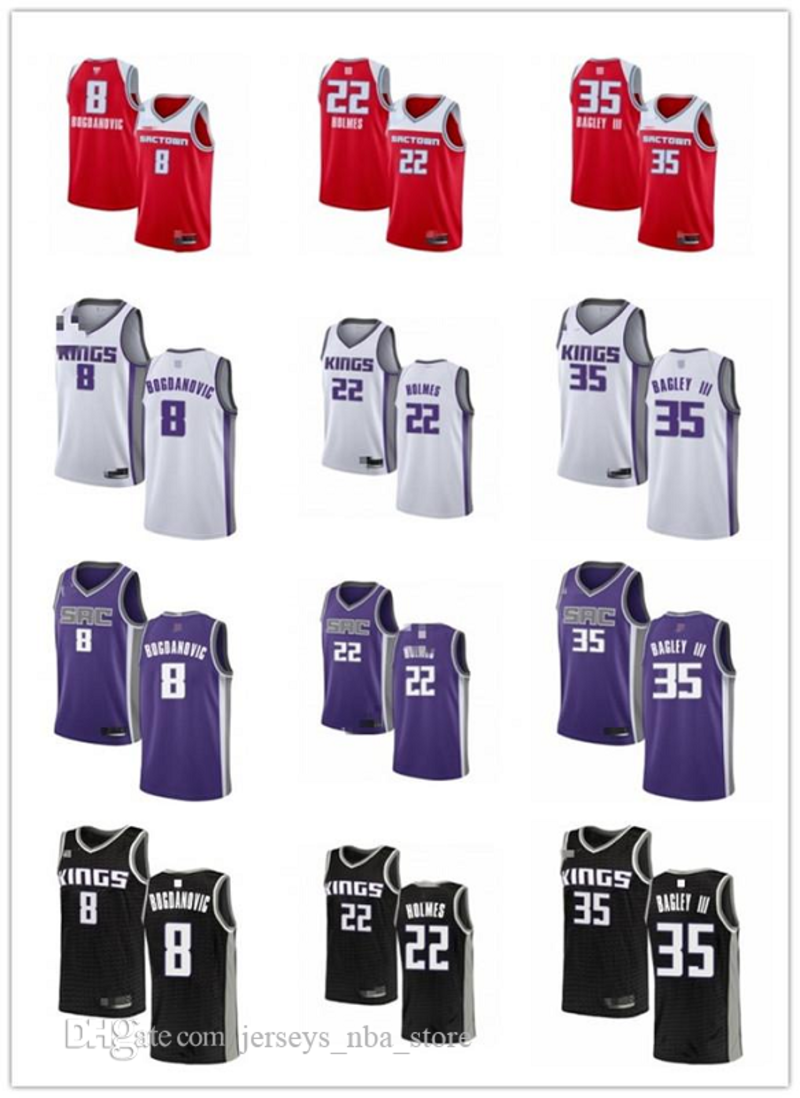 

Men Women Youth Sacramento Kings 8 Bogdan Bogdanovic 35 Marvin Bagley III 22 Richaun Holmes Purple custom Basketball Jersey 05, Color12