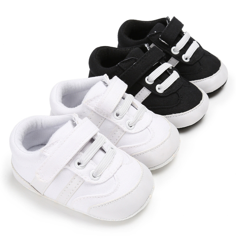 

Baby Boy Canvas Sneakers First Shoes Prewalker Sport Casual Infant -18 Months Fashion Crib Moccasins Walking Cotton Soft, Black