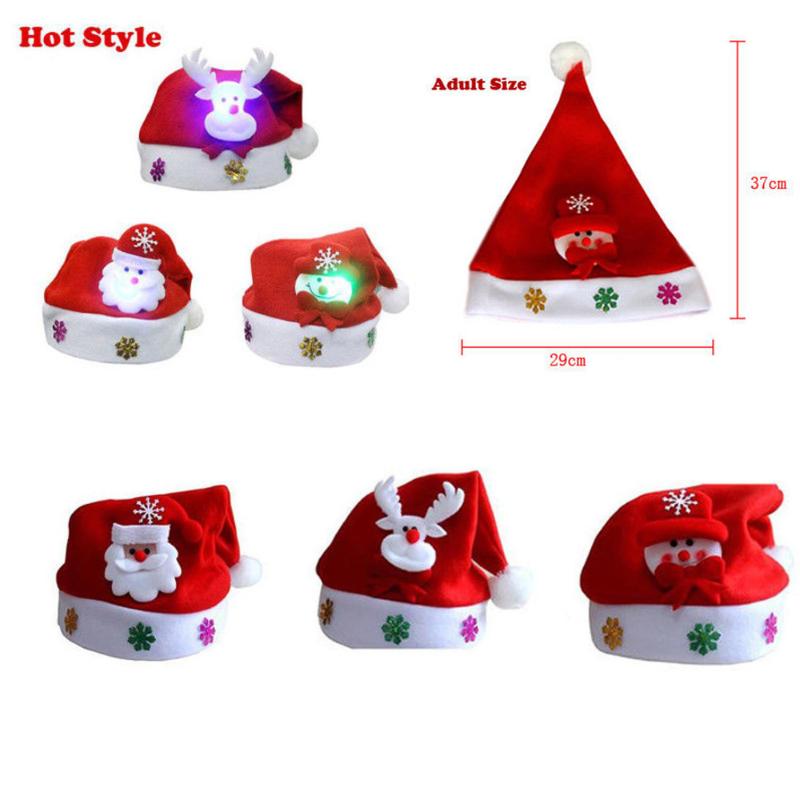 

Hot Kids And Adult LED Christmas Hat Cute And Stylish Santa Claus Reindeer Snowman Xmas Gifts Cap Santa Claus Hat