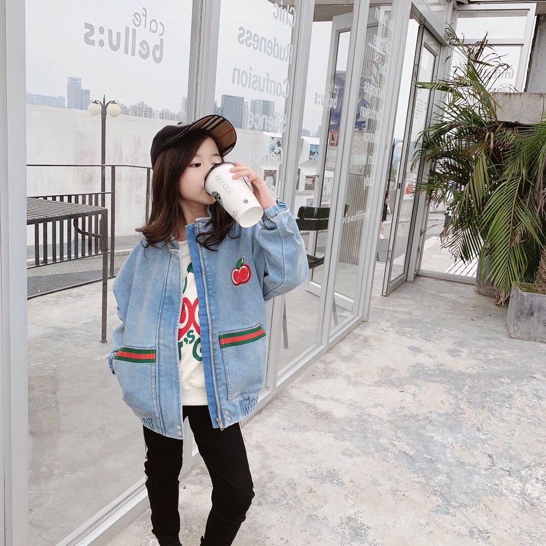 

Kids Denim Jacket Boys Girls Coats 2020 New Children Clothing Autumn Baby Girls Clothes Outerwear Jean Fashion Jackets Coats, Blue;gray