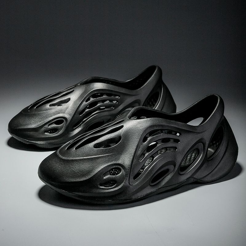 

2020 New fashion Eva Shoes Round Toe PU Flat shoes women summer beach ladies sandalen flats round toe rubber women sandals, Black