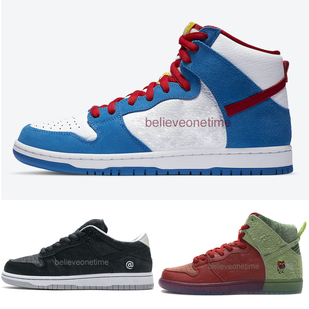 

Authentic Quality Dunk SB High Low Doraemon Strawberry Cough Medicom BE@RBRICK Men Women Shoes Sport Sneakers With Original Box Size 5.5-13
