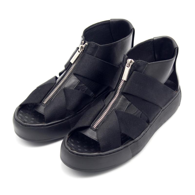 

Top quality Rome Style Zipper Gladiators Summer Mens Peep toe Sandals Leisure Shoes, Black