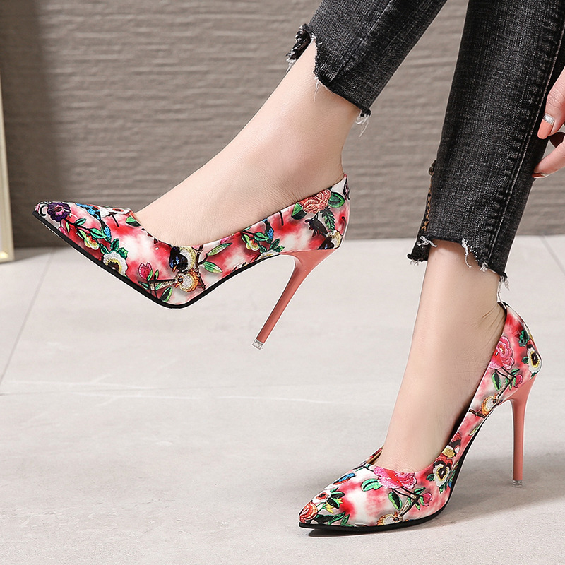 

Plus Size 34-43 Soft Leather Shallow Fashion Pointed Toe Women's High Heels Shoes Female Sexy Party Shoes Lady Office Work, Pink