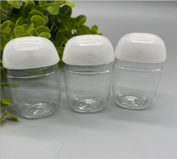 

30 ml Hand sanitizer plastic bottle flip bottle petg small sample pack bottle portable hook Jars Portable Key Ring Clear Transparent