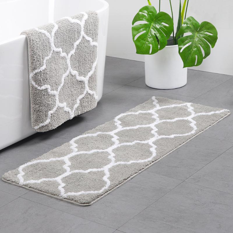 

Hot Selling Breathable Absorbent Crown Flower Flocking Carpet 45x120cm Bathroom Kitchen Bedroom Absorbent Non-Slip Mat