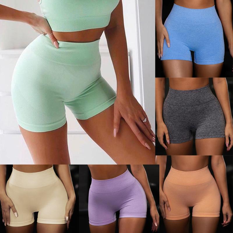 

2020 New Ladies Pure Color Sports Fitness Yoga Wear Sexy Hip-lifting Tight-fitting Yoga Fitness Running Shorts, Purple