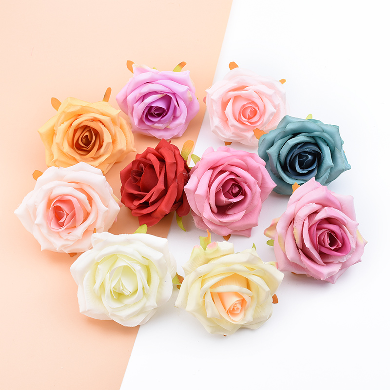 

30/50pcs Silk flower wall scrapbook diy christmas wreaths wedding home decoration accessories artificial flowers brooch Headwear