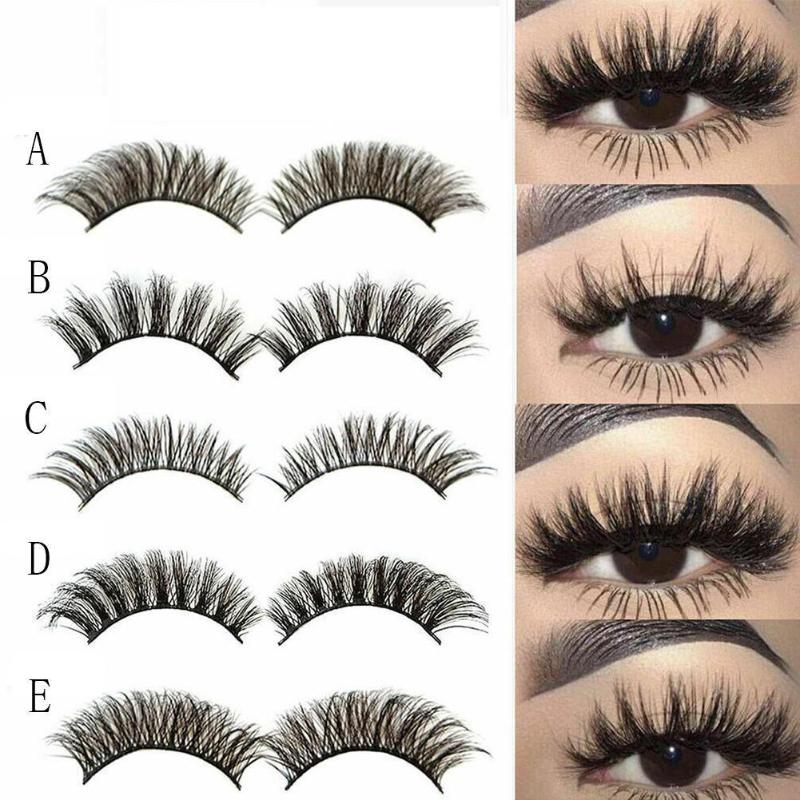 

New 5 Pairs Natural False Eyelashes Fake Lashes Long Eyelash Eyelashes Mink Extension For Beauty Makeup Mink Lashes 3D Make Q8B3