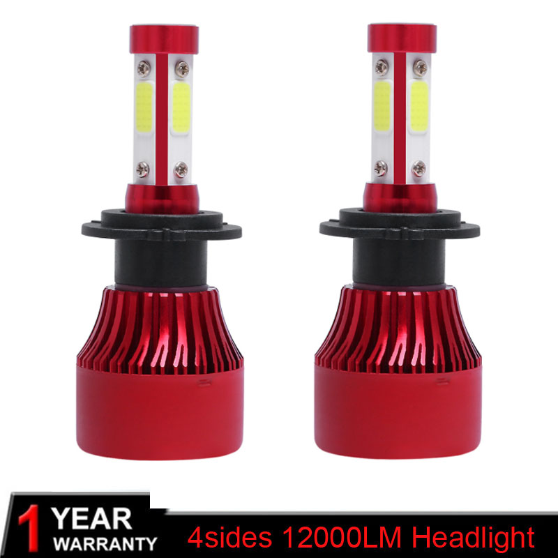 

Elglux 4 Side COB 80W 12000lm LED Bulb H4 H7 H11 H13 3 9005 4 9006 9004 9007 Car Headlight Auto Headlamp Light 12v