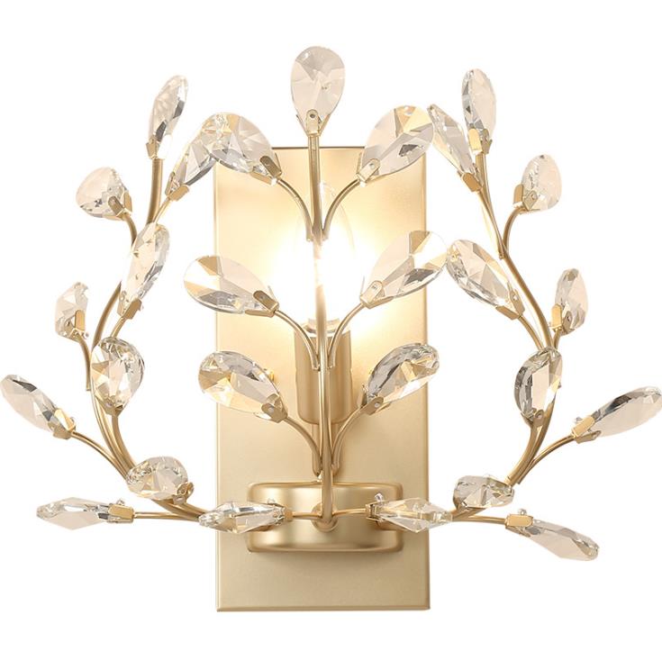 

E14 Wall Sconce Crystal Wall Light Simple And Creative Bedroom Bedside Lamp Crystal Lights Gold For Home Ligting