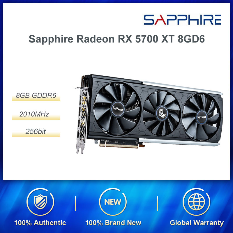 

Sapphire Radeon RX 5700 XT 8GD6 256bit PUBG Computer Gaming Graphics Card Platinum Edition OC High-End PCI Video DP/HDMI