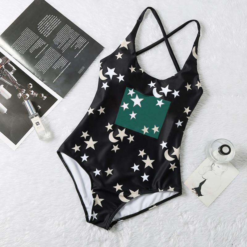 

Star Designer Swimsuits Padded Push Up Women' Swimwear Outdoor Beach Swimming Bandage Must Swimsuit Four Seasons Universal