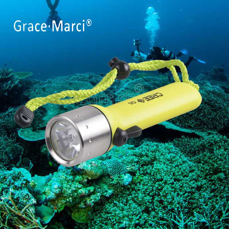 

GM ABS Scuba Diving Battery Powerful Cree Q5 LED Underwater Waterproof Torch Light Lamp