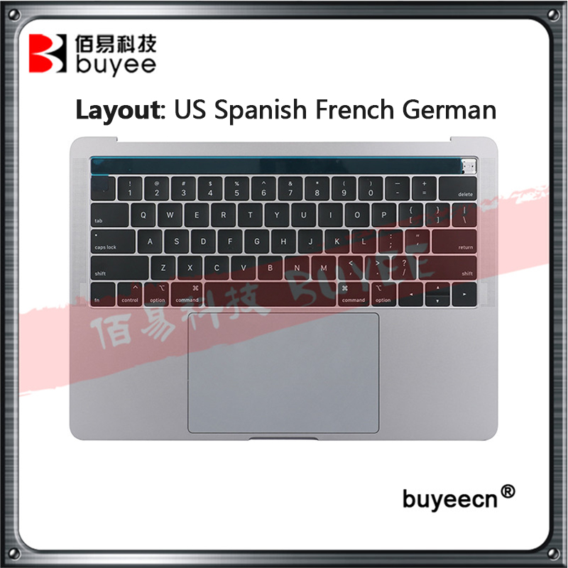 

Genuine A1989 PalmRest Topcase For PRO Retina 13.3" A1989 US Spanish French German Keyboard+Trackpad Grey Silver