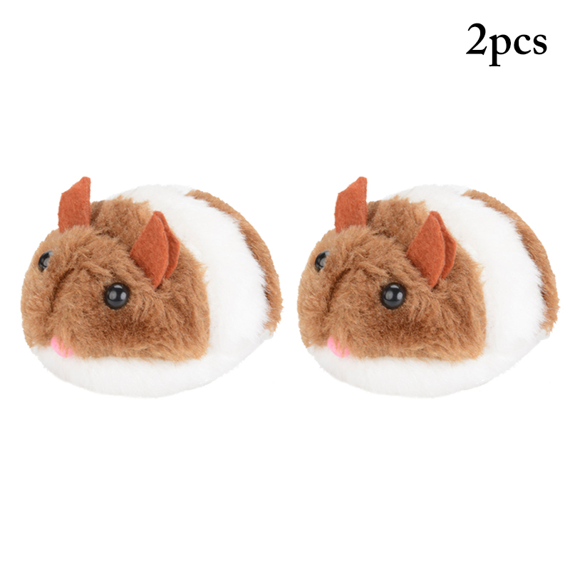 

2pcs Cute Cat Toys Plush Fur Toy Shake Movement Mouse Pet Kitten Funny Rat Plush Little Mouse Interactive Toy for Pet Cats