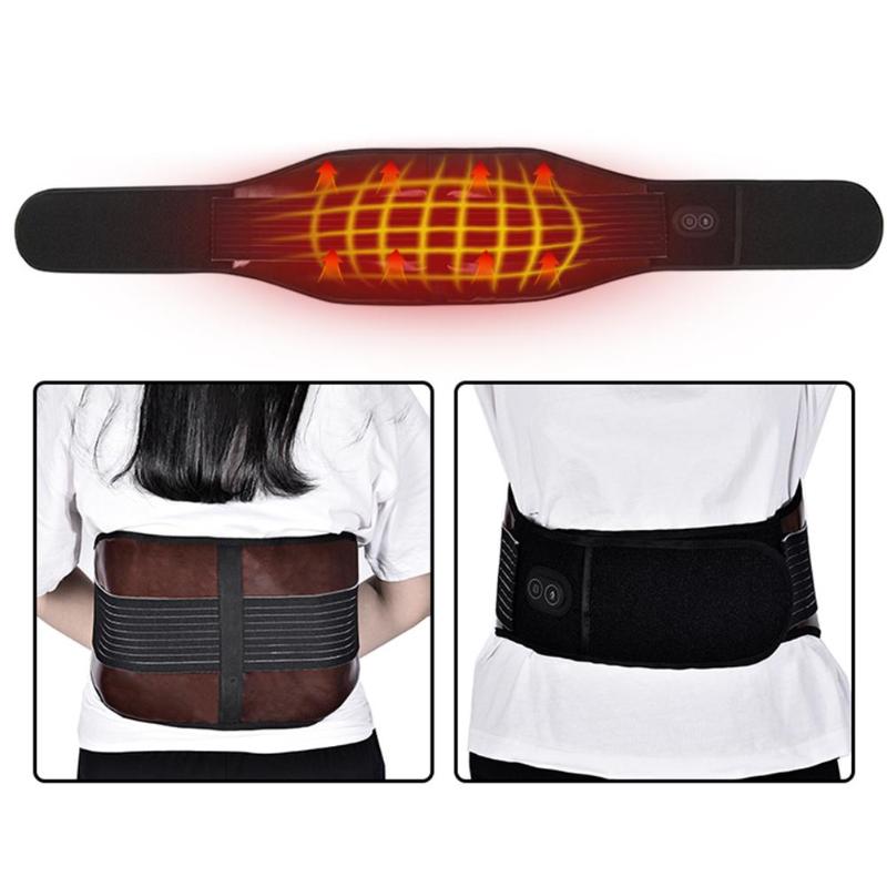 

Portable Cordless Heating Vibration Massage Belt 3 Massage Levels USB Rechargeable Waist Heating Belt, Black