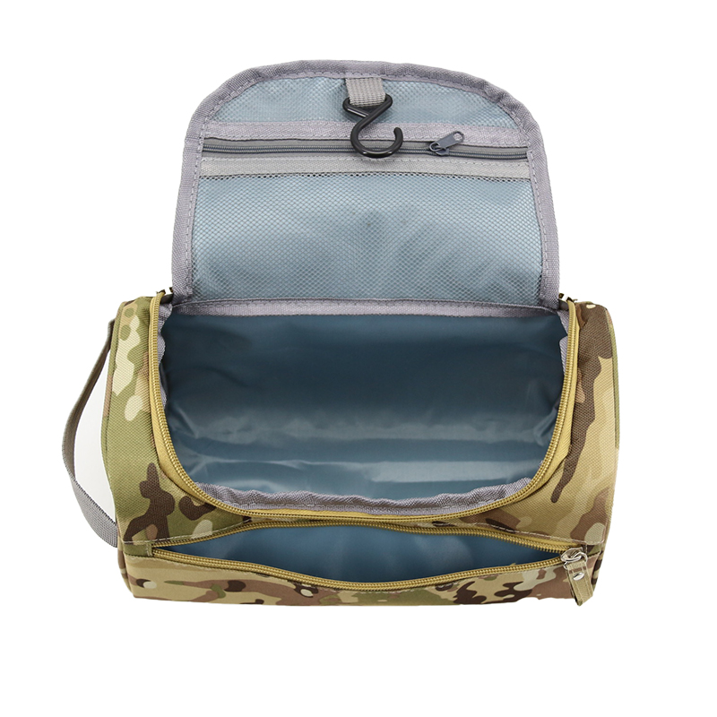 

Portable Army Green Camouflage Cosmetic Bag For Men Travel Organizers Zipper Make Up Case Hanging Toiletry Makeup Wash Pouch