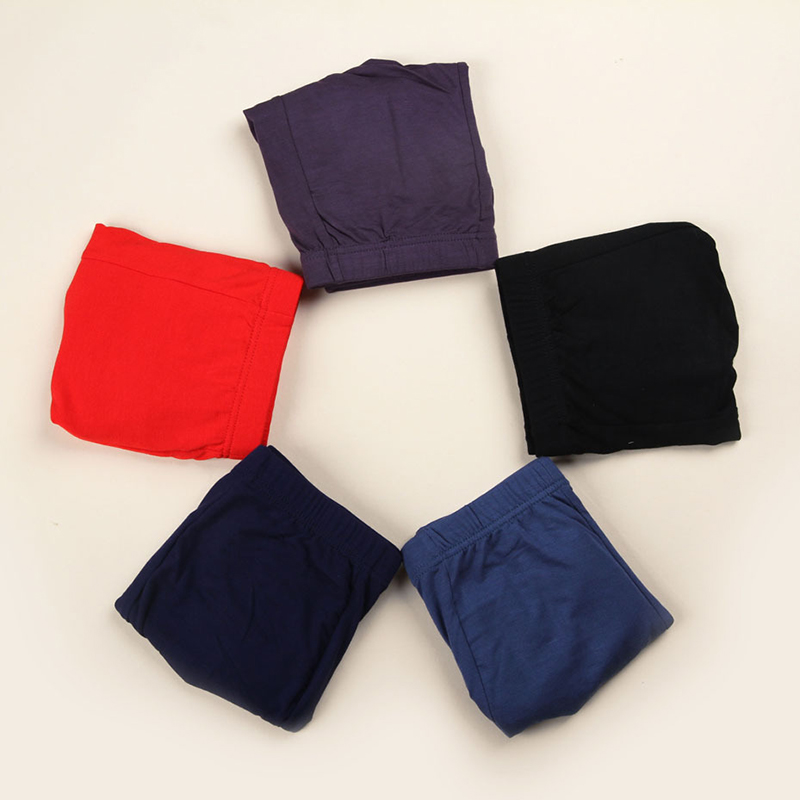 

High Quality Men Boxer Shorts Bamboo Fiber Breathable Male Black Panties Comfortable Solid Underwear Men's Clothing Plus Size, Purple