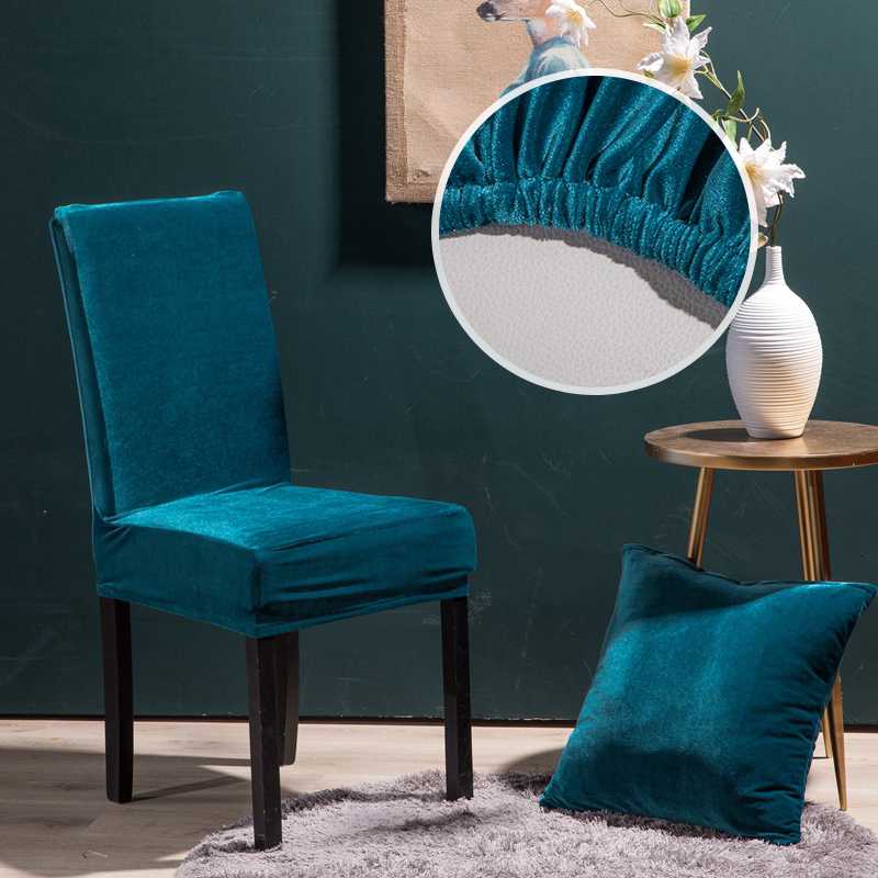 

Plush Fabric Thick Chair Covers Stretch Seat Covers Elastic Bench Cover For Wedding Ceremony Office Chair Party Banquet Hotel