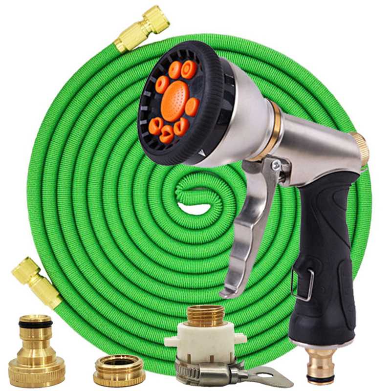 

New High-Pressure Water Gun Hose Vegetable Garden Watering Hose Car Wash Watering Kettle Gardening Nozzle Cleaning Water Gun, Dark green-hose