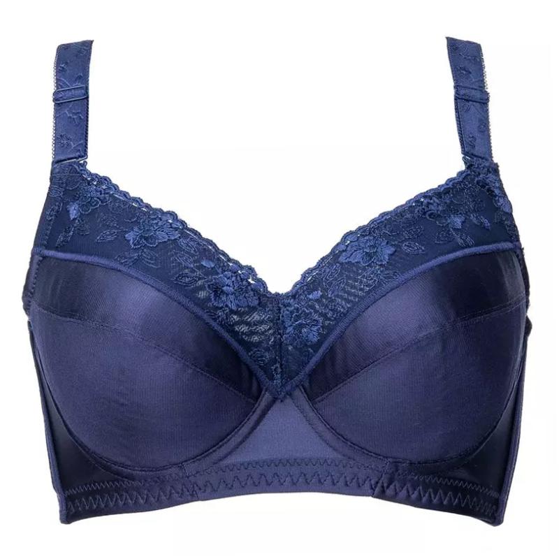 

Women's Smooth Full Figure Lightly Lined Underwire Seamless Lace Balconette Bra 34 36 38 40 42 44 46 48 B C D E F G H, Black