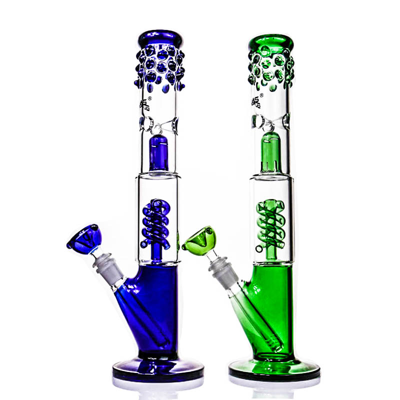 

Beaker bong hookahs fantastic design glass bongs Blue base water pipe catcher 14-18mm downstem tall 15.7"