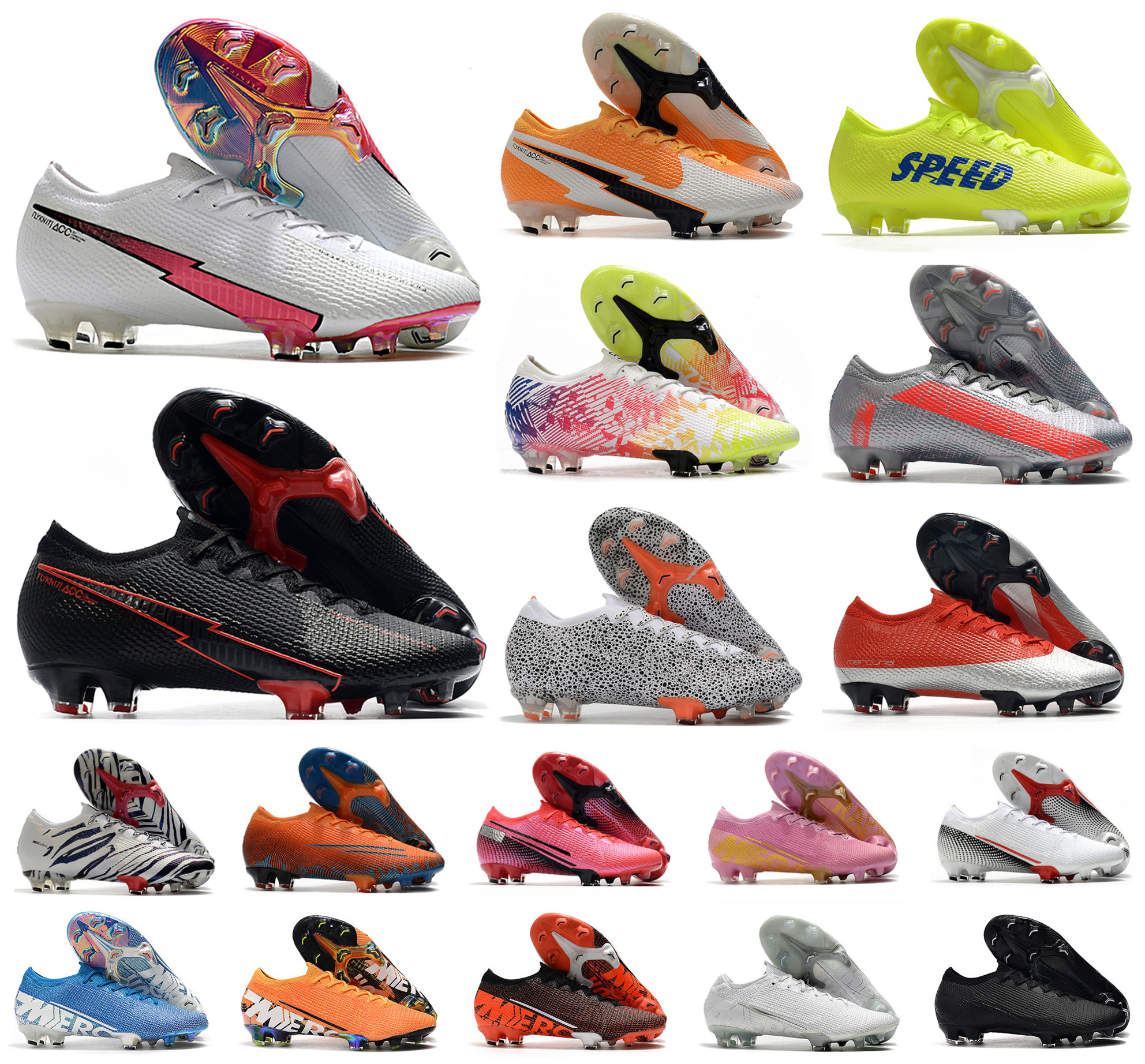 

2020 Men XIII Elite FG Low 13 Flash Crimson CR7 Ronaldo Neymar NJR 360 Women Boy Soccer Football Boots Shoes Size 39-45, 7 fg