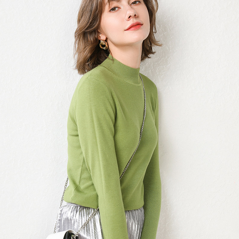 

sweater for woman turtleneck sweaters solid slim knitted long-sleeves short elegant fashion Jacket Ladies winter basic shirt, Beige