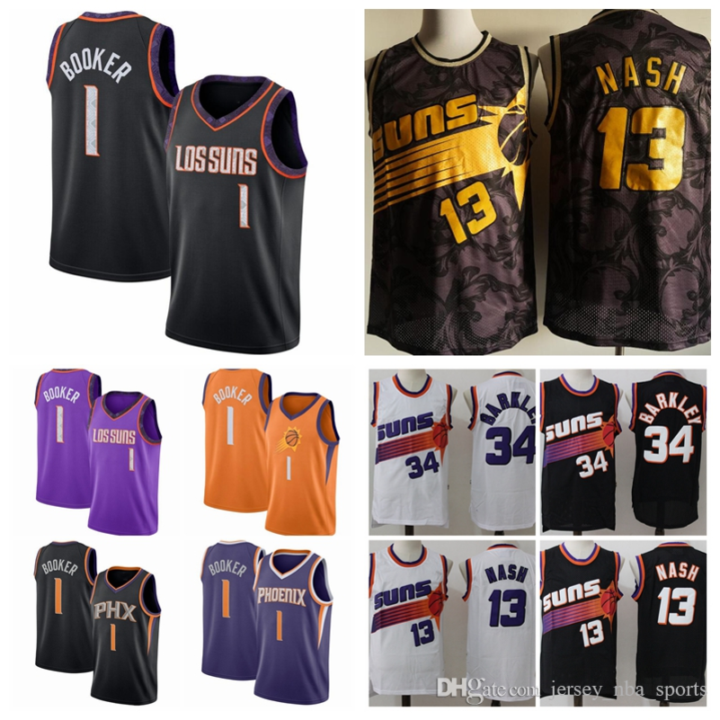 

Men Youth Phoenix Suns Steve Nash 34 Barkley 1 Brook Mitchell & Ness Black White Hardwoods Classics Toile Swingman Jersey 04