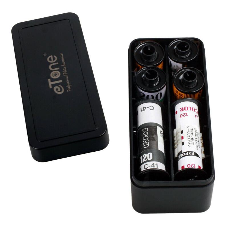 

eTone 6 colors Multi-Format Hard Plastic Film Storage Box Case Container for 120 135 220 35mm Black and White 4x5 film case