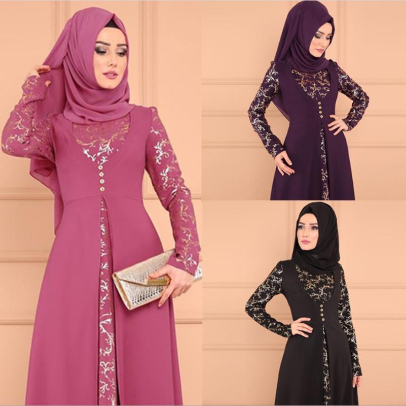 Muslim Abaya Turkey Islamic Arabic Hijab Dress Caftan Dubai Kaftan Moroccan Robe muslim Dress islamic wear for women Plus size-image-566936814