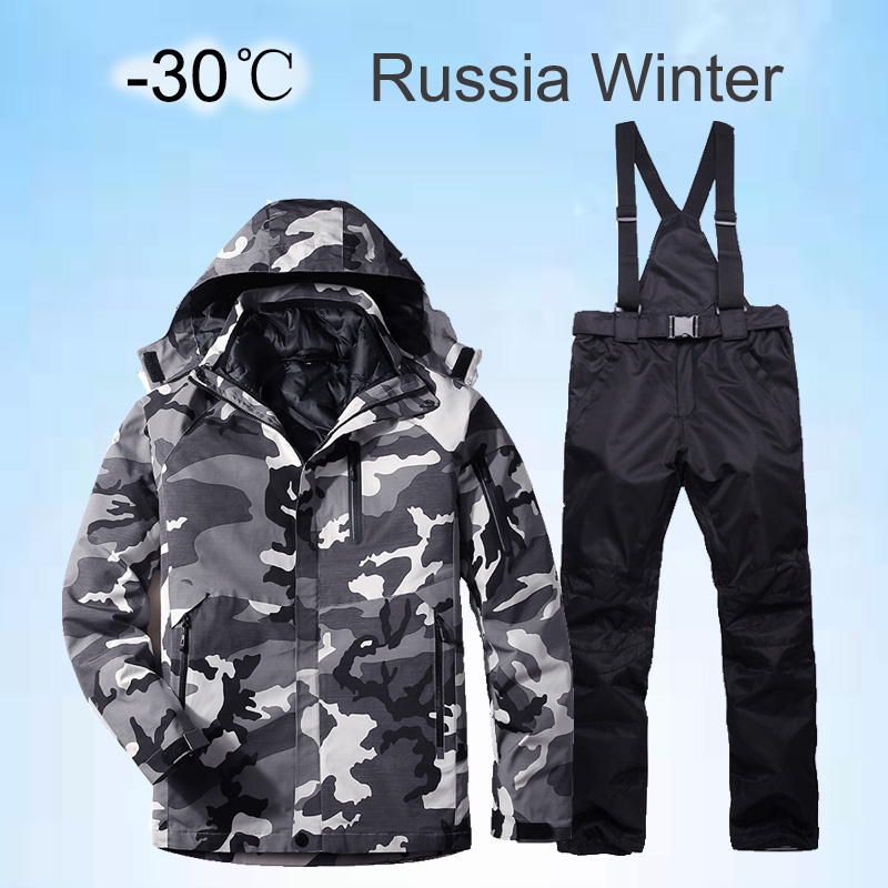 

2020 New Winter Ski Suit For Men Set Windproof Waterproof Warm Skiing Snowboarding Suits Set Male Outdoor Hot Ski Jacket + Pants, Black pants
