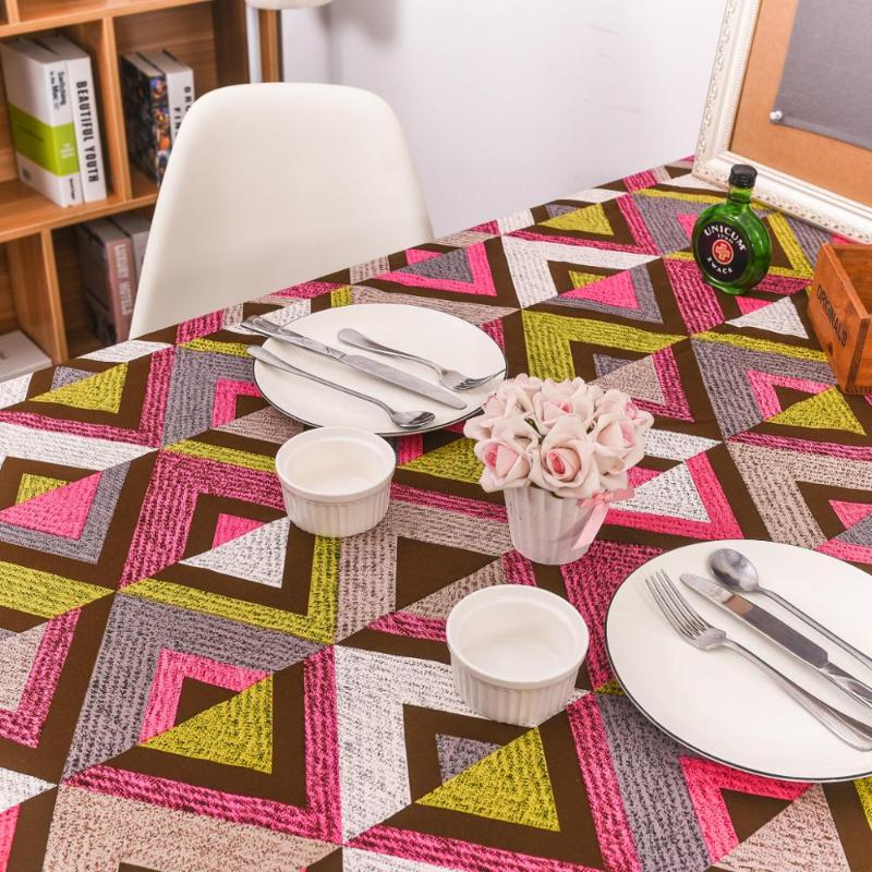 

Creative Pattern Table Cover Home Dining Tablecloth Geometric Printed Table Cloth Household Desk Cloth Party Decoration, As the picture shows
