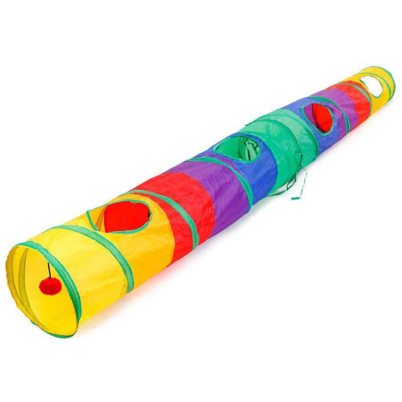 

cat Tunnel Tube Collapsible Play Toy Indoor Toys for Puzzle Exercising Hiding Training and Running with Fun Ball and 2 Hole