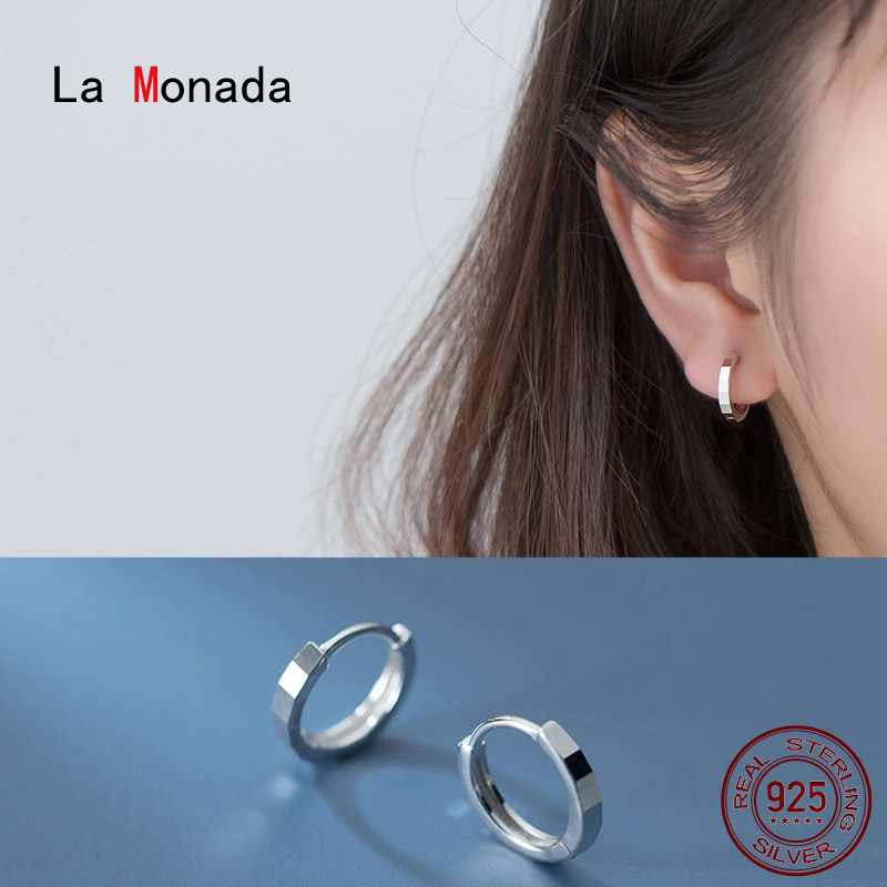 

La Monada Section Round Hoop Earrings For Women Silver 925 Fine Women Earrings Jewelry Minimalist Hoop 925 Silver