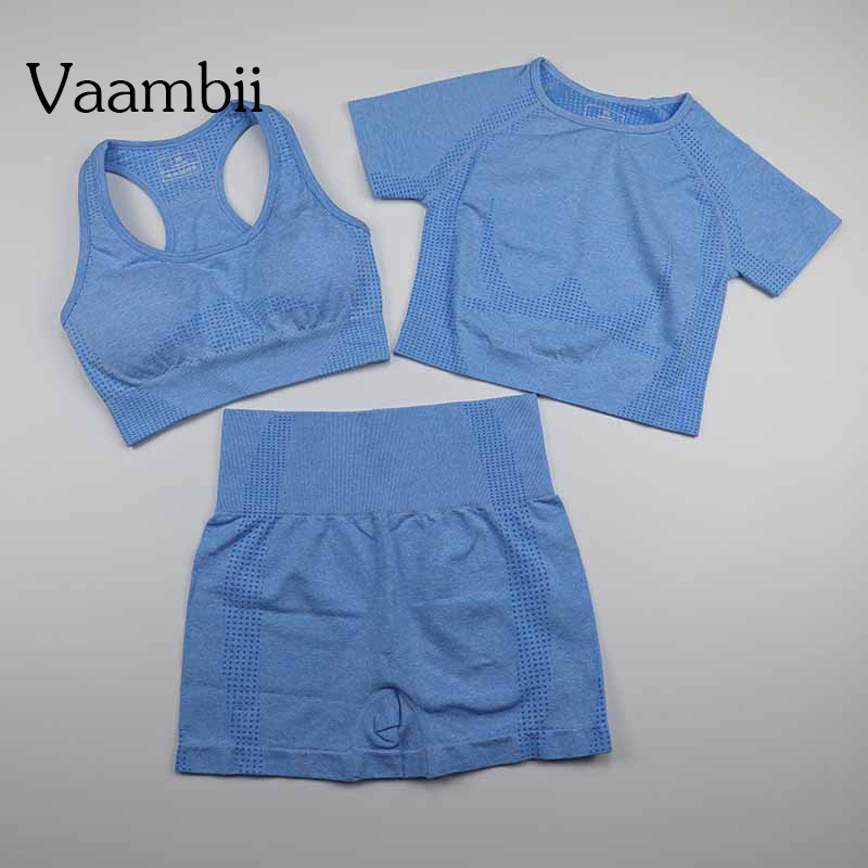 

Vital Seamless Biker Shorts Work Out Sport Sets Gym Yoga Workout Leggings Sport Women Fitness Set Pink Tracksuit Active Wear, Blue bra set