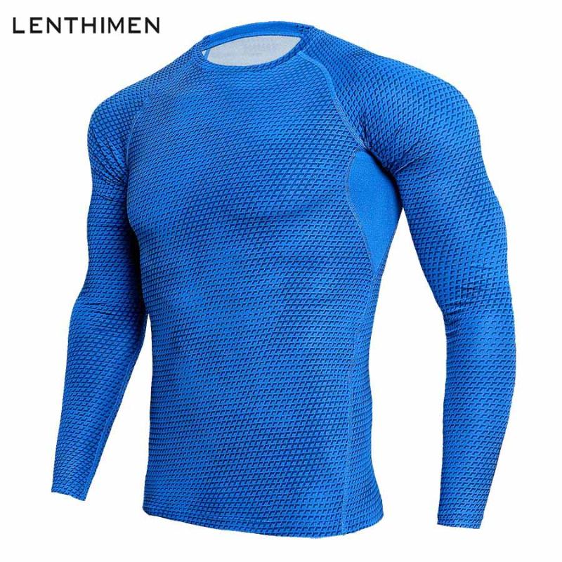 

2020 Quick Dry Compression Men's Long Sleeve T-Shirts Running Shirt Men Fitness Tights Soccer Jersey Gym Tops Rashgard Male Tees, Tc140
