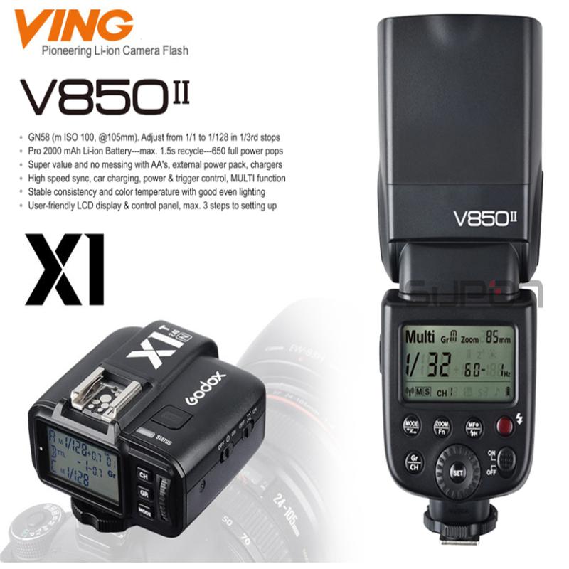 

Godox V850II Camera Flash with Changeable Li-ion Battery Speedlite Flash+X1T-C/N/S/F Trigger for DSLR cameras