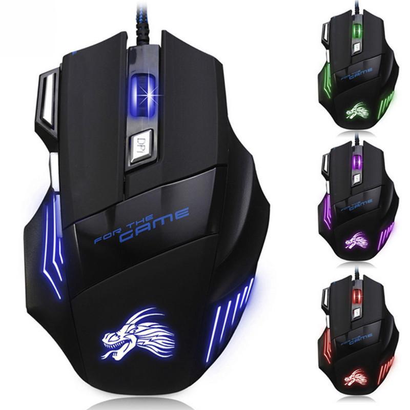 

5500DPI LED Optical USB Wired Gaming Mouse 7 Buttons Gamer Computer Mice for computer laptop desktop PC